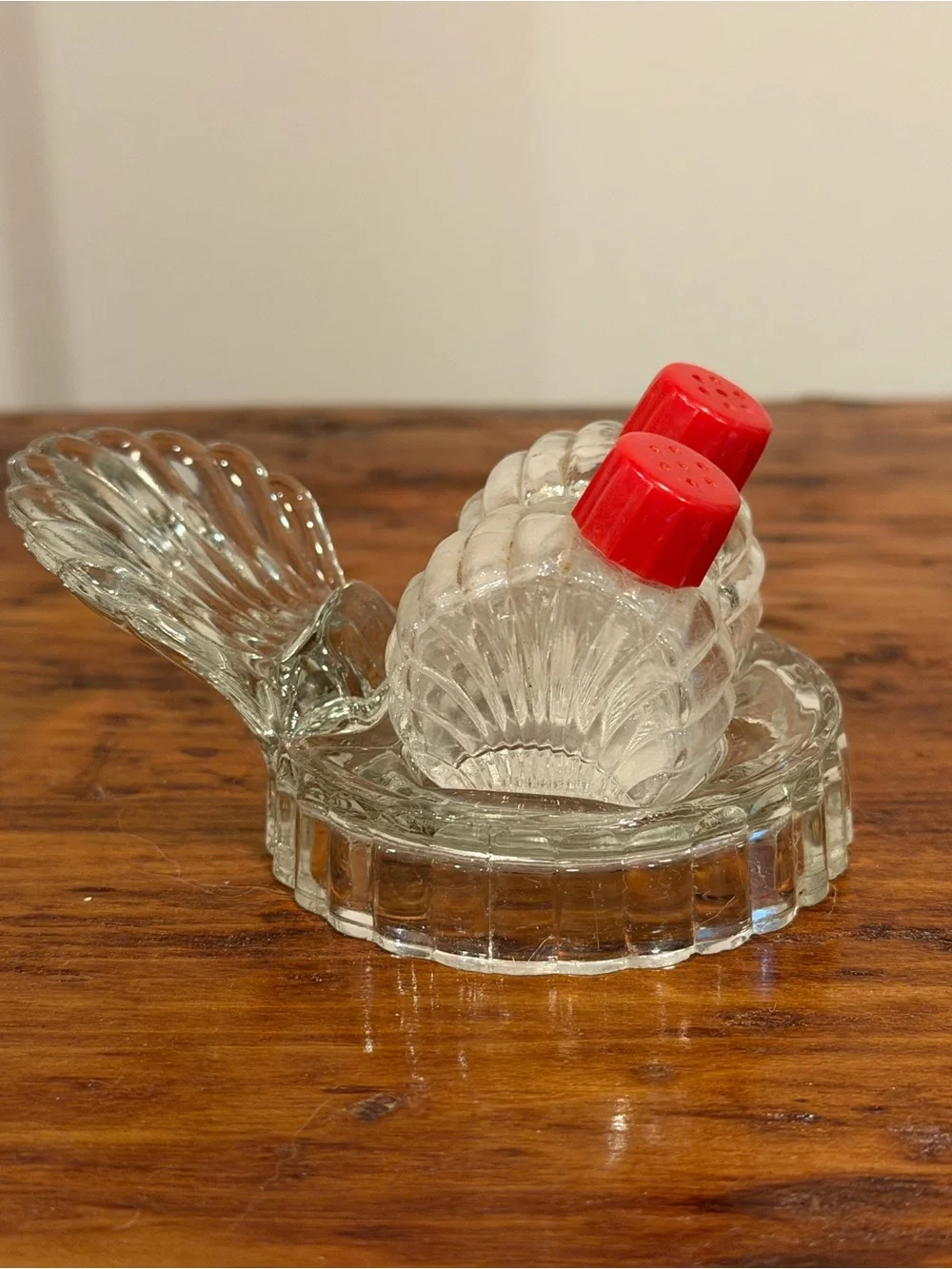 Vintage Hazel Atlas Shell-Shaped Salt & Pepper Holder